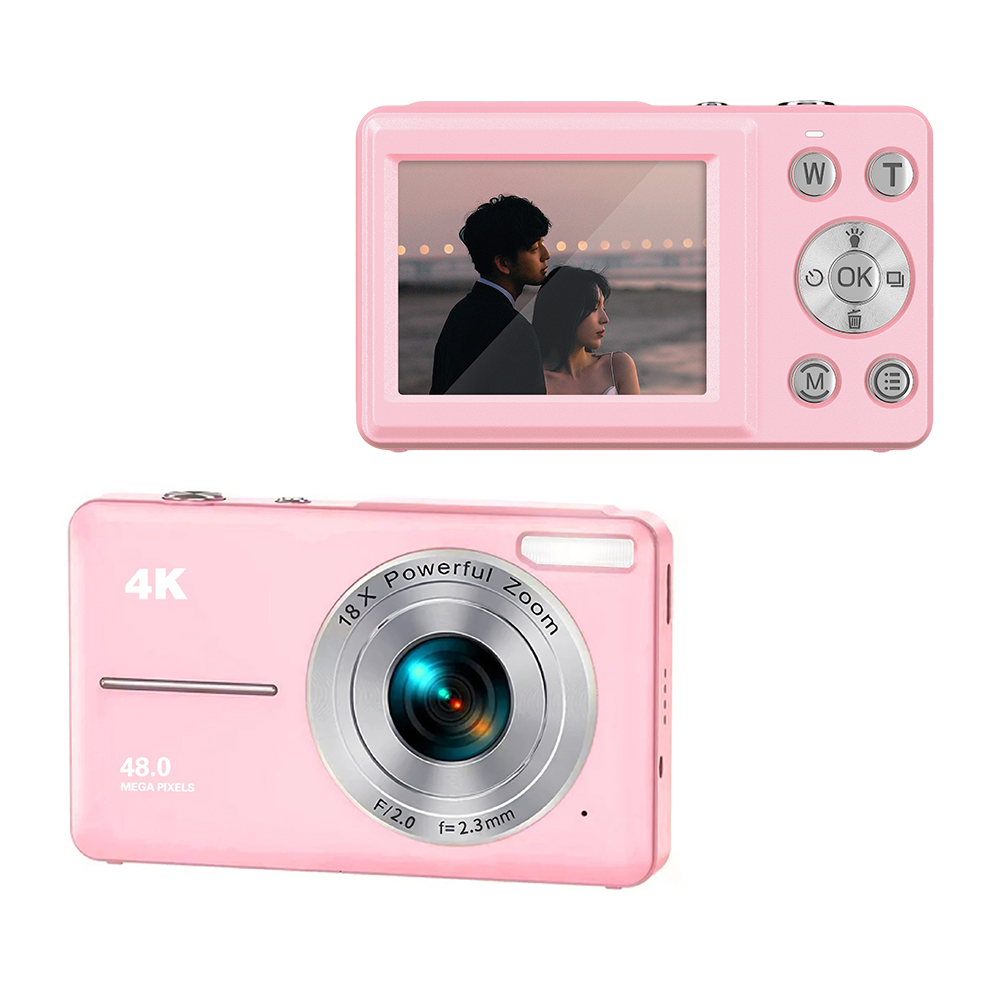 DC02S 4K Digital Camera Beginners Students Vlogging Camera with Rechargeable Battery Portable Design
