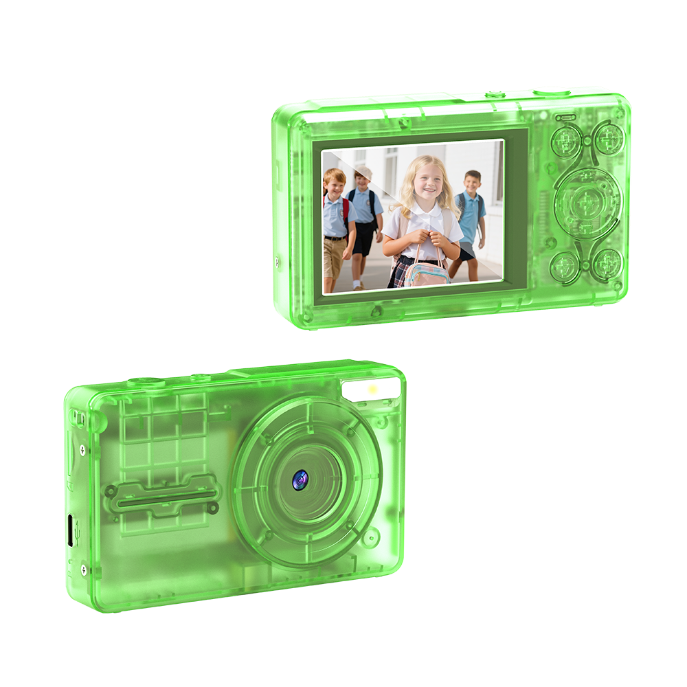 DC02T 4K Dual Screen Digital Camera Transparent Design 18X Zoom, LED Flash  Portable Vlogging Camera