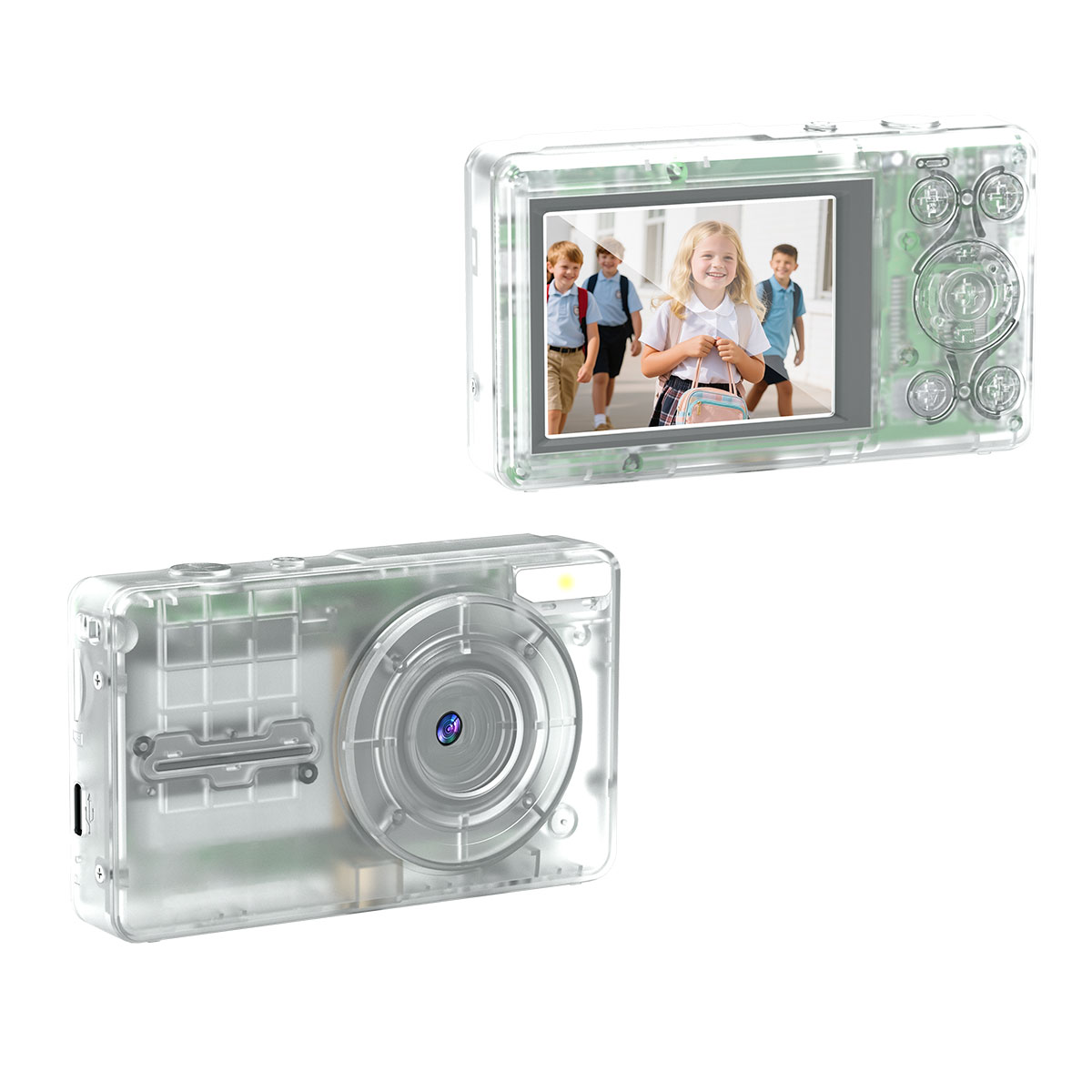 DC02T 4K Dual Screen Digital Camera Transparent Design 18X Zoom, LED Flash  Portable Vlogging Camera - Detail 1