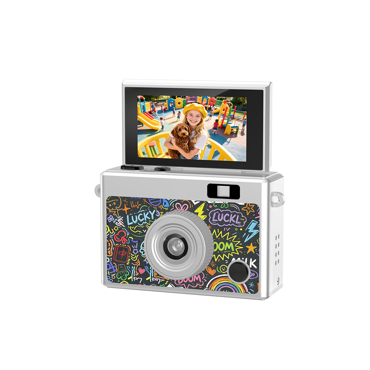 DC59 1080P Mini Thumb Keychain Camera with Foldable Flip Screen & Selfie Button - Detail 2